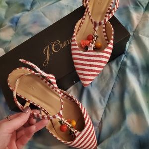 J-Crew Striped Flats w/ fruit charms